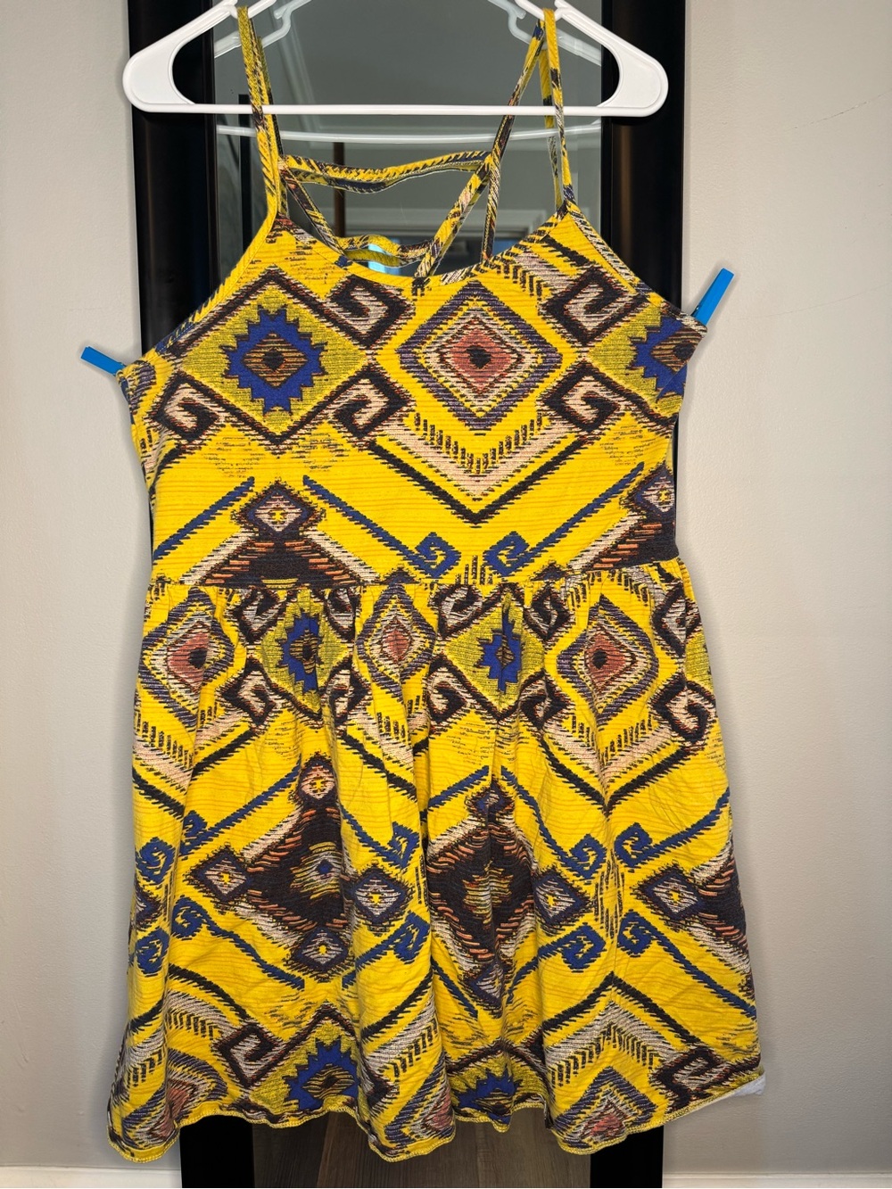 Xhilaration Women’s Yellow Aztec-Print Strapless Dress XXL